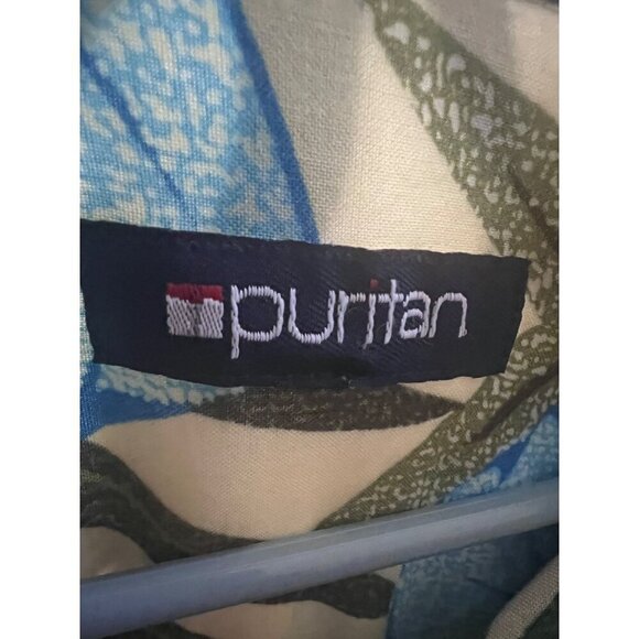 Mens Vintage Yellow Floral Hawaiian Aloha All Over Print Button Shirt 2XL Pocket - Picture 6 of 6